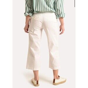 ATM ENZYME WASH CROPPED BOYFRIEND PANT Size 6 White